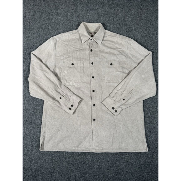 The Territory Ahead Other - Territory Ahead Shirt Mens Large Gray Heavyweight Herringbone Stretch Casual
